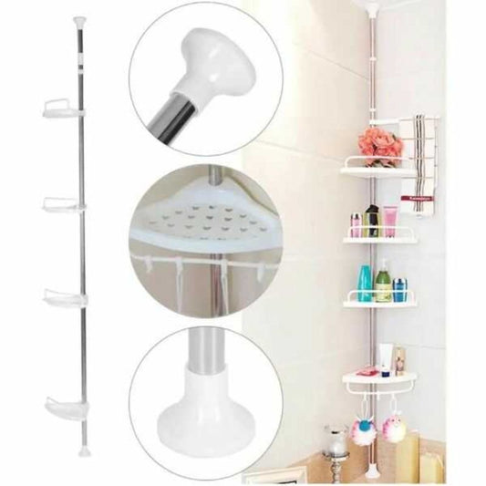 AquaCorner Esquinero de ducha ajustable multiuso - ¡Ordena tu ducha sin perforar!