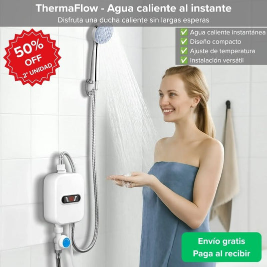 ThermaFlow Calentador de Agua para Ducha - Agua caliente sin esperas