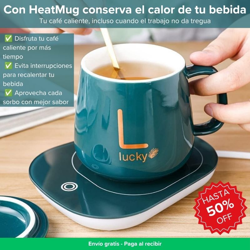 HeatMug Taza con Calentador Eléctrico - Conserva el calor de tu bebida