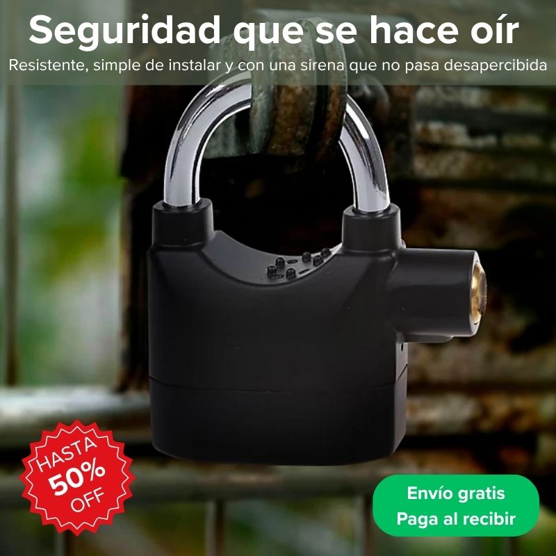 AlarmGuard Candado antirrobo con alarma - Suena fuerte, protege más