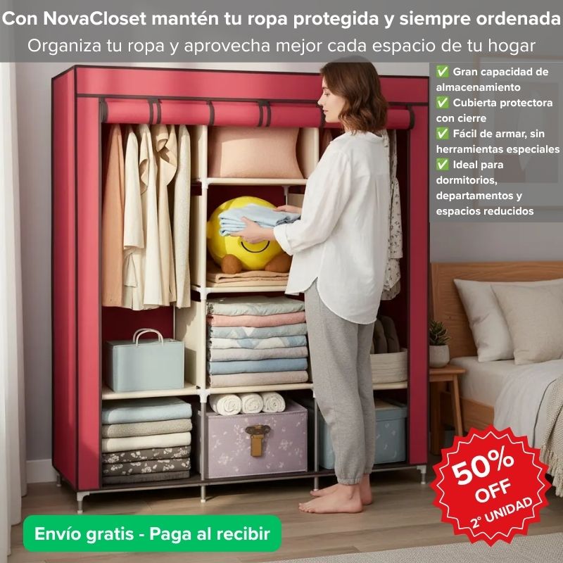 NovaCloset Closet Portátil - Mantén tu ropa protegida y siempre ordenada