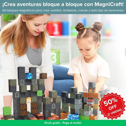 MagniCraft Bloques Magnéticos - ¡Crea aventuras bloque a bloque!