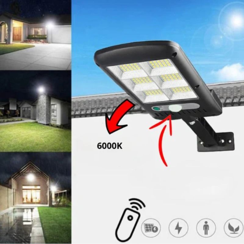 SolarBeam Foco Solar - Luz exterior con sensor de movimiento - Pack 3 unidades