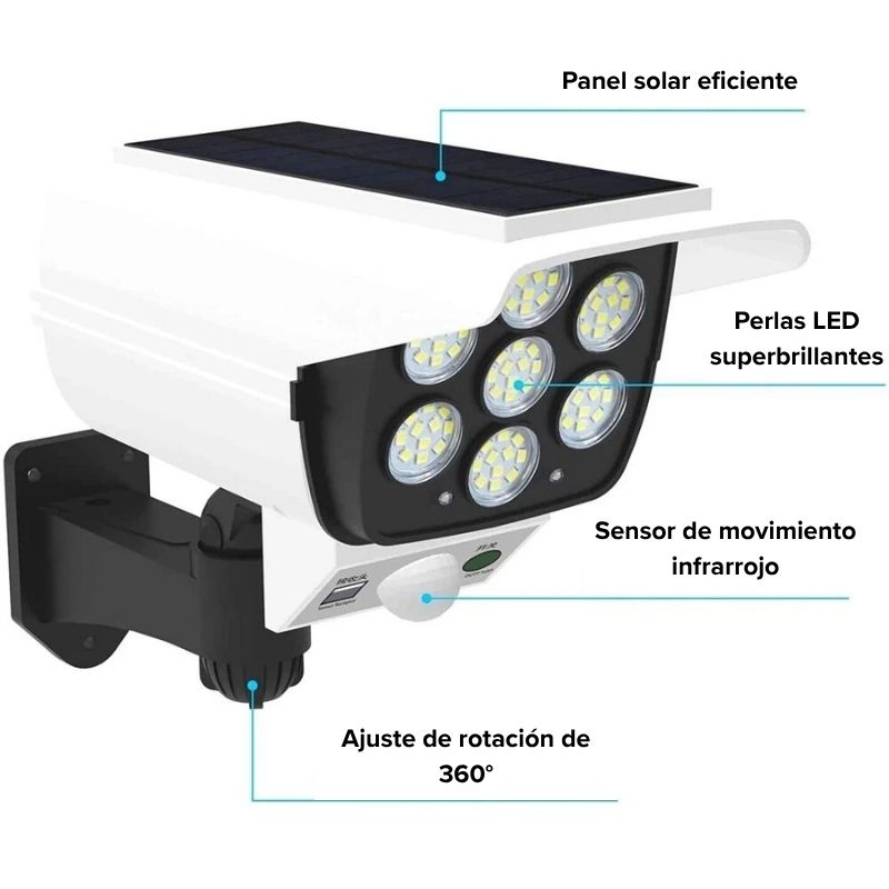 GuardianLux Lámpara solar LED - Luz automática para tu seguridad