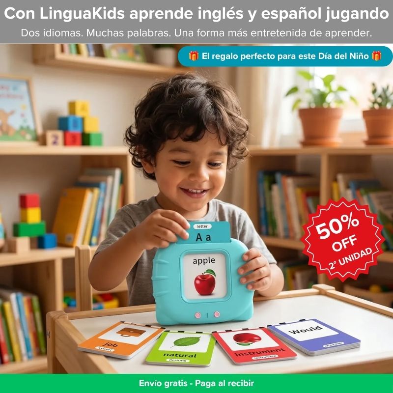 LinguaKids Lector de tarjetas inglés-español - ¡Aprende inglés y español jugando!