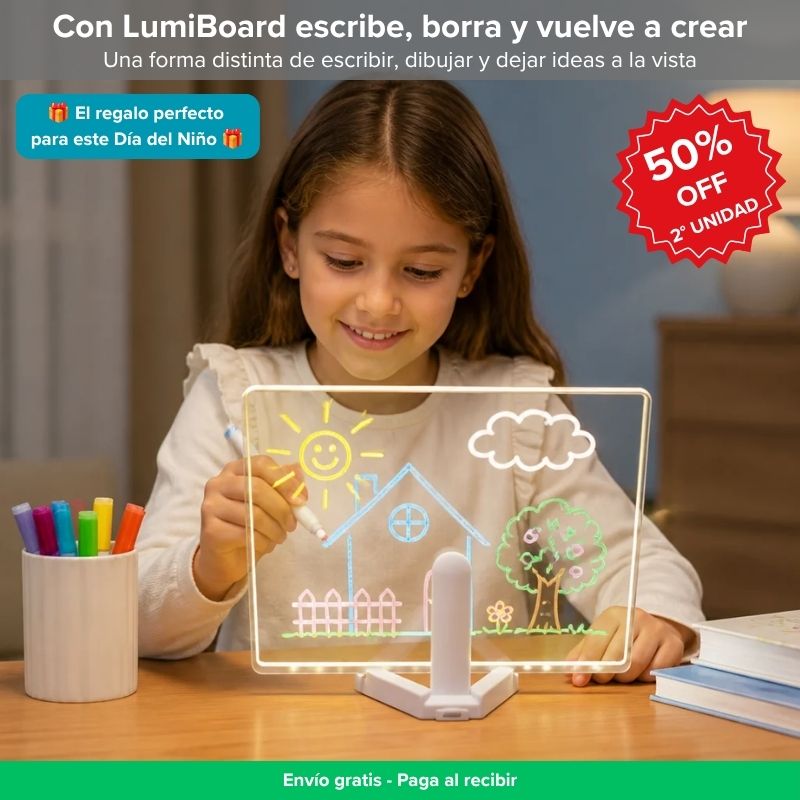LumiBoard Pizarra acrílica LED - ¡Escribe, borra y vuelve a crear!