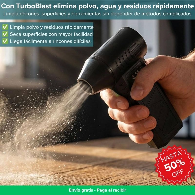 TurboBlast Soplador de Aire Turbo - Elimina polvo y agua rápidamente