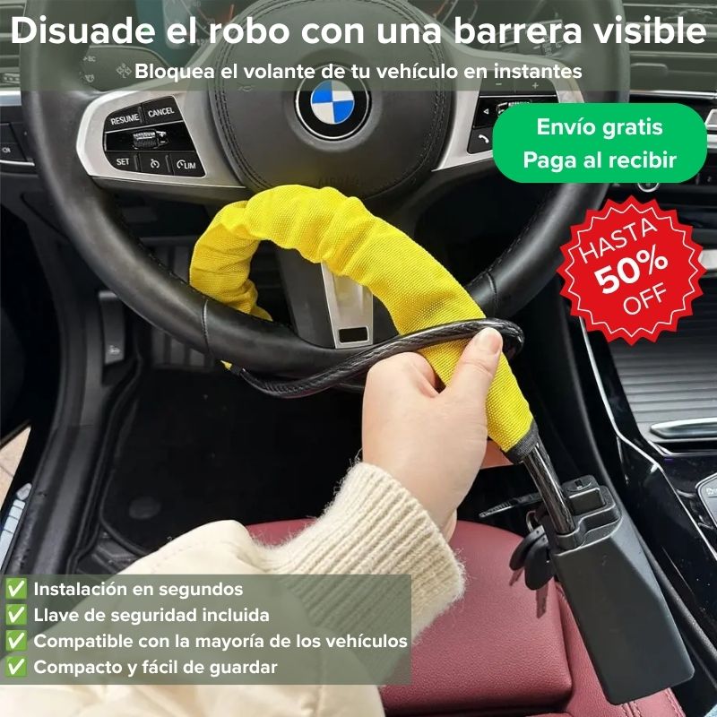 SecureLockPro Traba-volante para vehículo - Mantén tu vehículo mejor protegido
